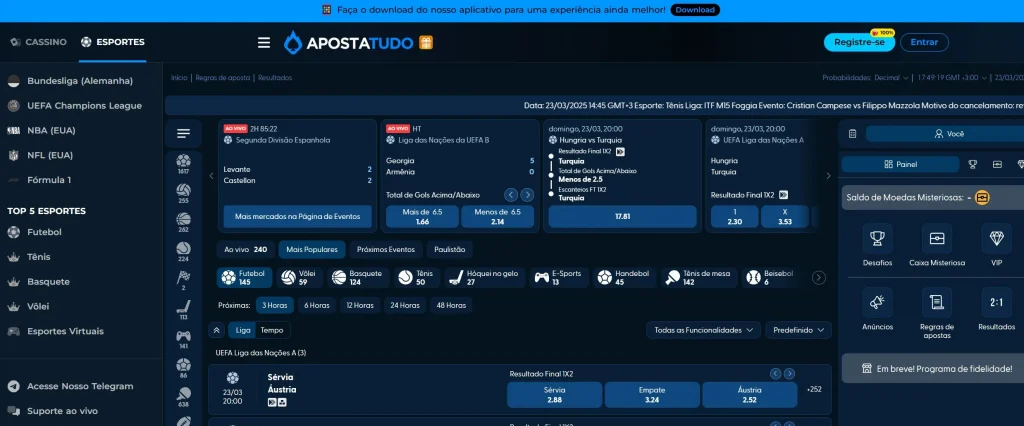 Apostas esportivas na Apostatudo